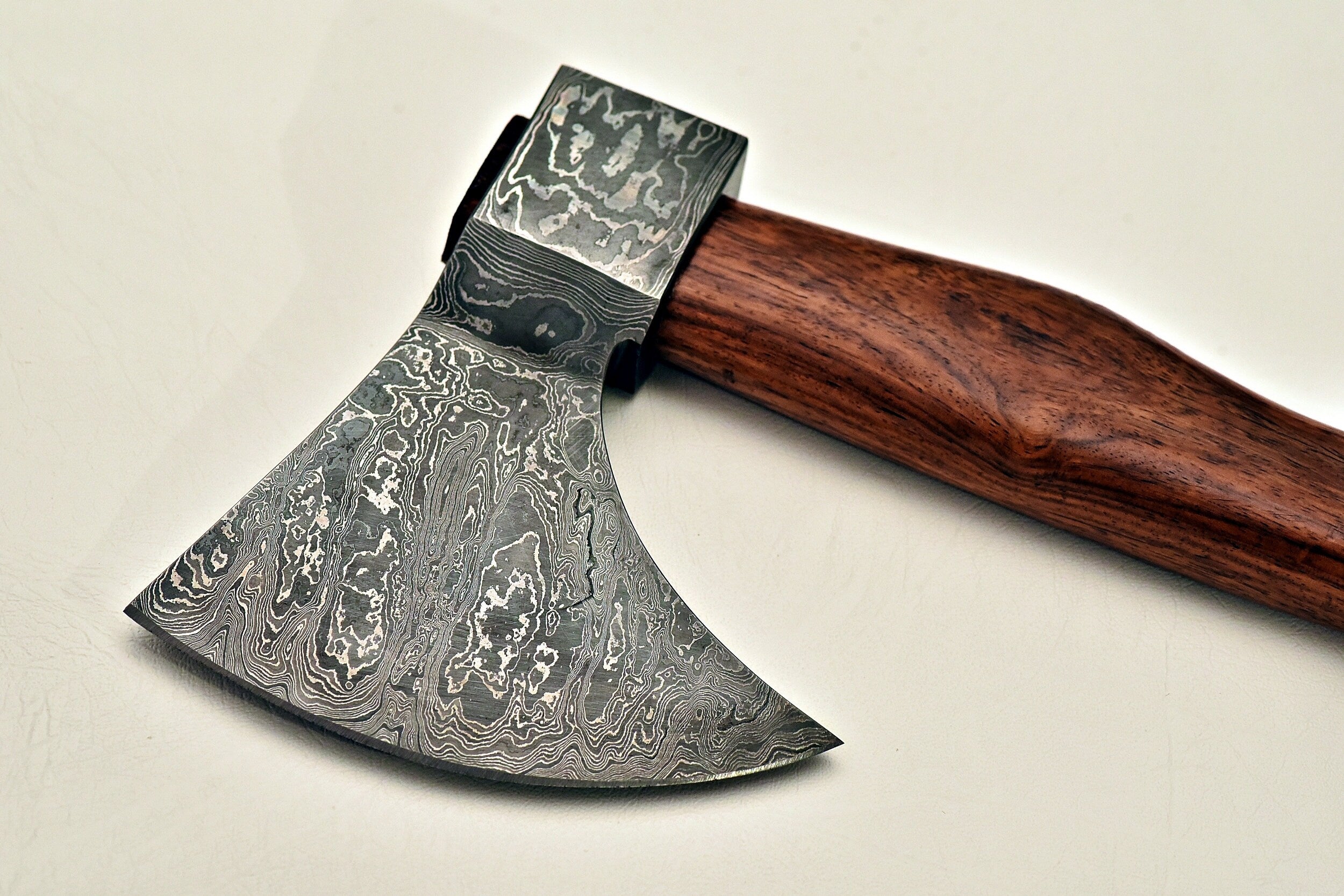 Handmade Tomahawk Damascus steel Axe , Hatchet Axe with Rose wood