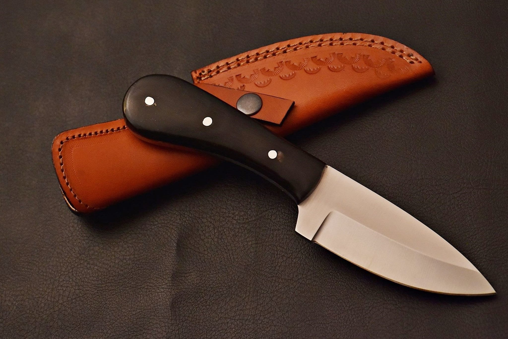 Handmade Jehan's Knife 1095 steel with Buffalo horn handle