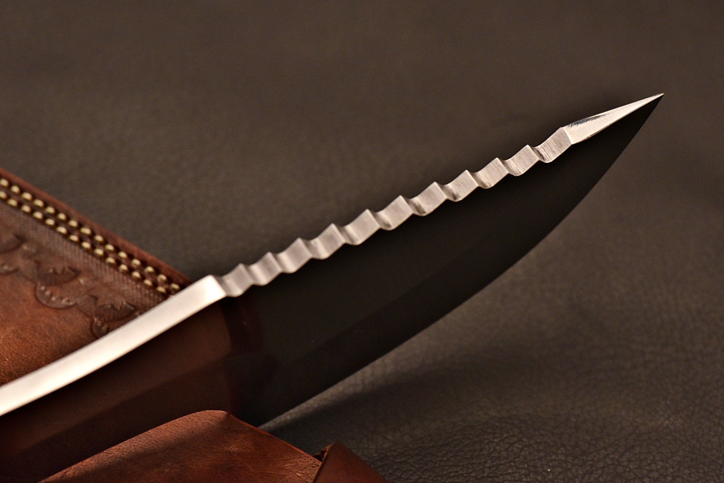 Handmade Tracker Knife 1095 Steel With Leather Sheath