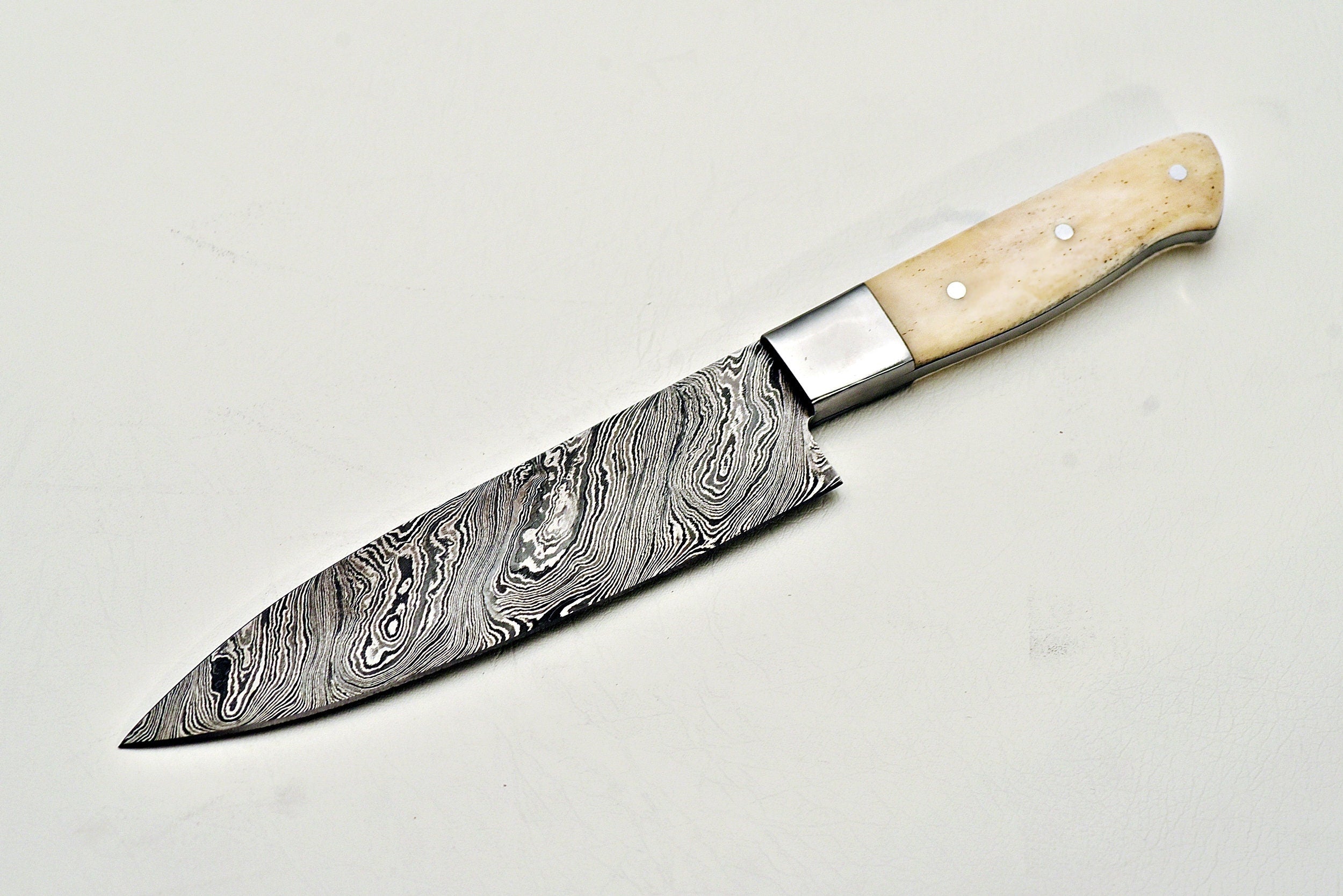 Handmade Damascus Chef Knife / Kitchen Knife / Dining Knife / Knife Set / Roll Bag