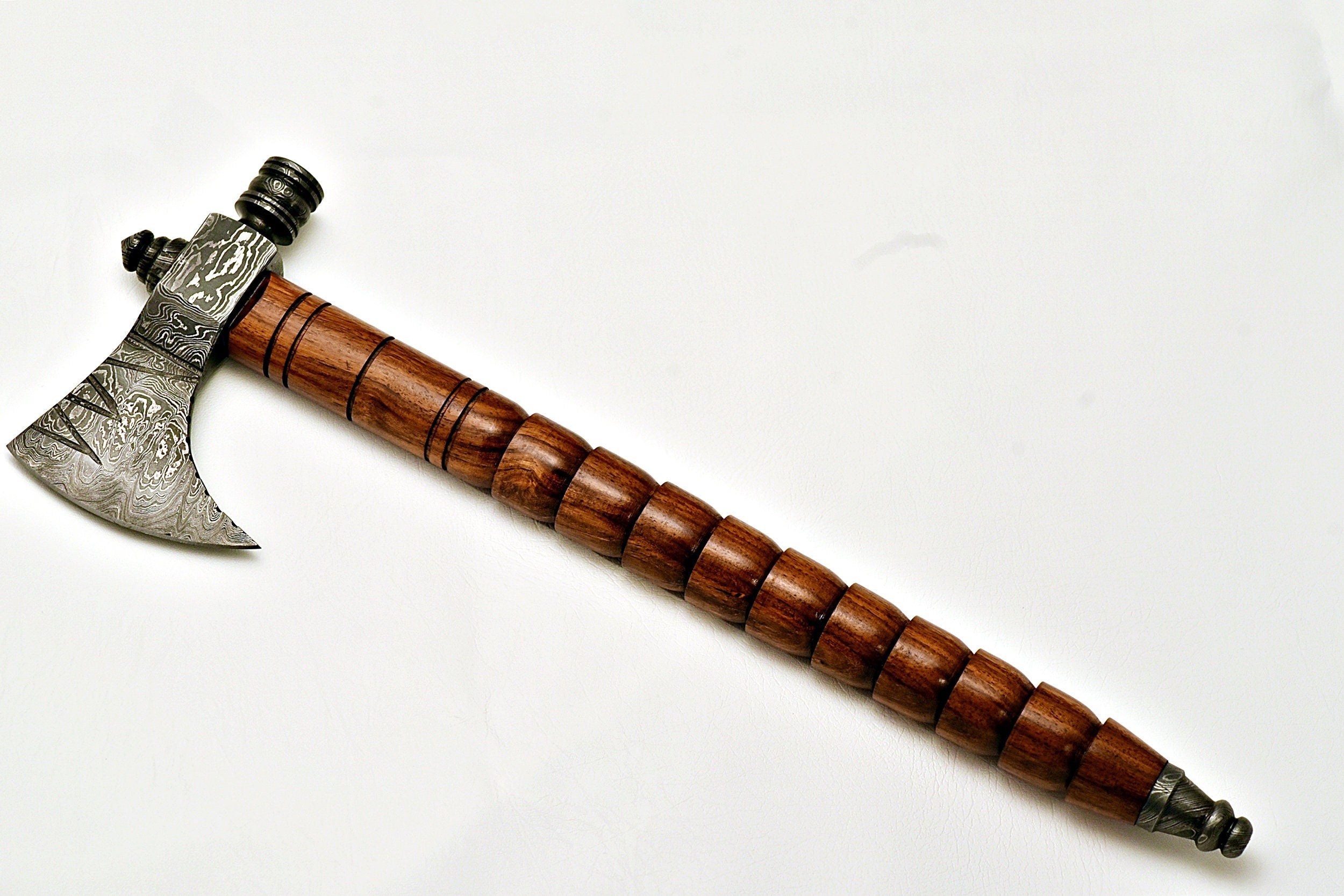 Handmade Tomahawk Damascus Steel SK Axe , Hatchet Axe with Rose wood Handle