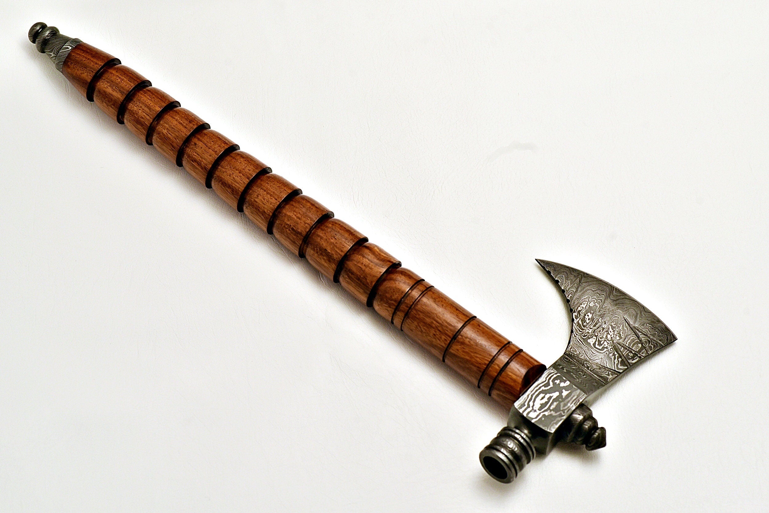 Handmade Tomahawk Damascus Steel SK Axe , Hatchet Axe with Rose wood Handle