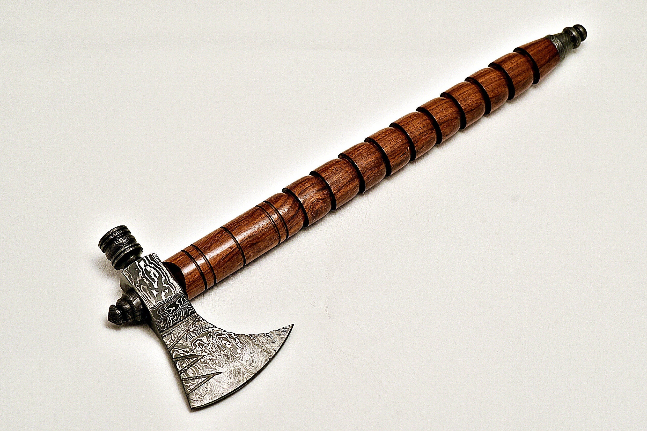 Handmade Tomahawk Damascus Steel SK Axe , Hatchet Axe with Rose wood Handle