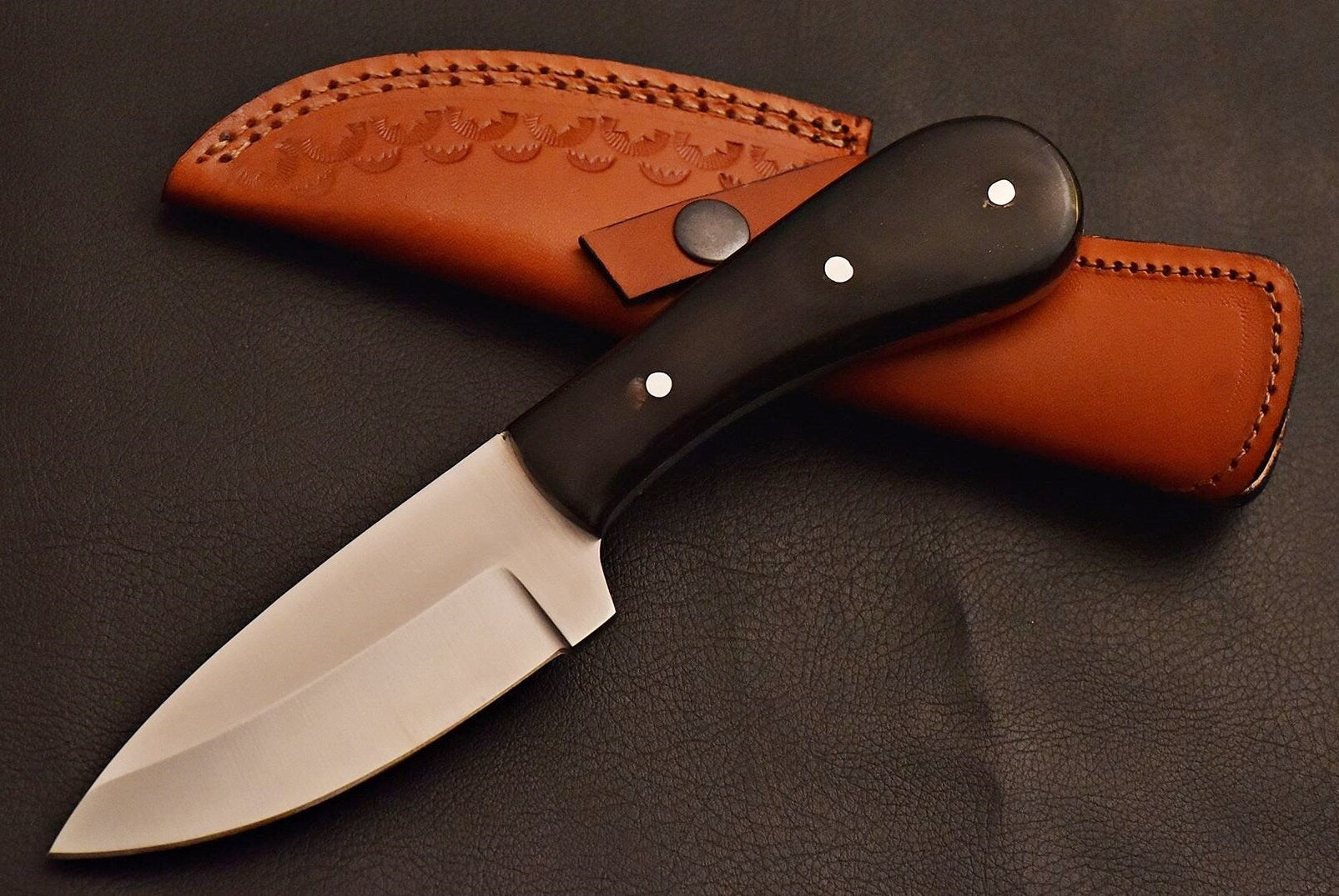 Handmade Jehan's Knife 1095 steel with Buffalo horn handle