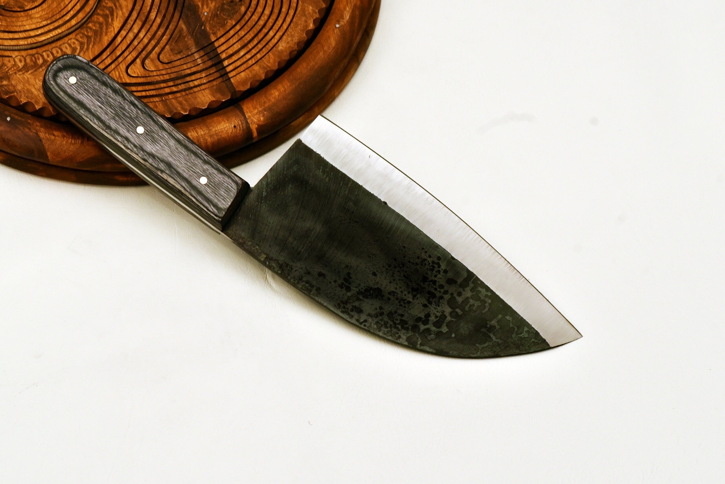 Handmade Cleaver Knife With Leather Sheath