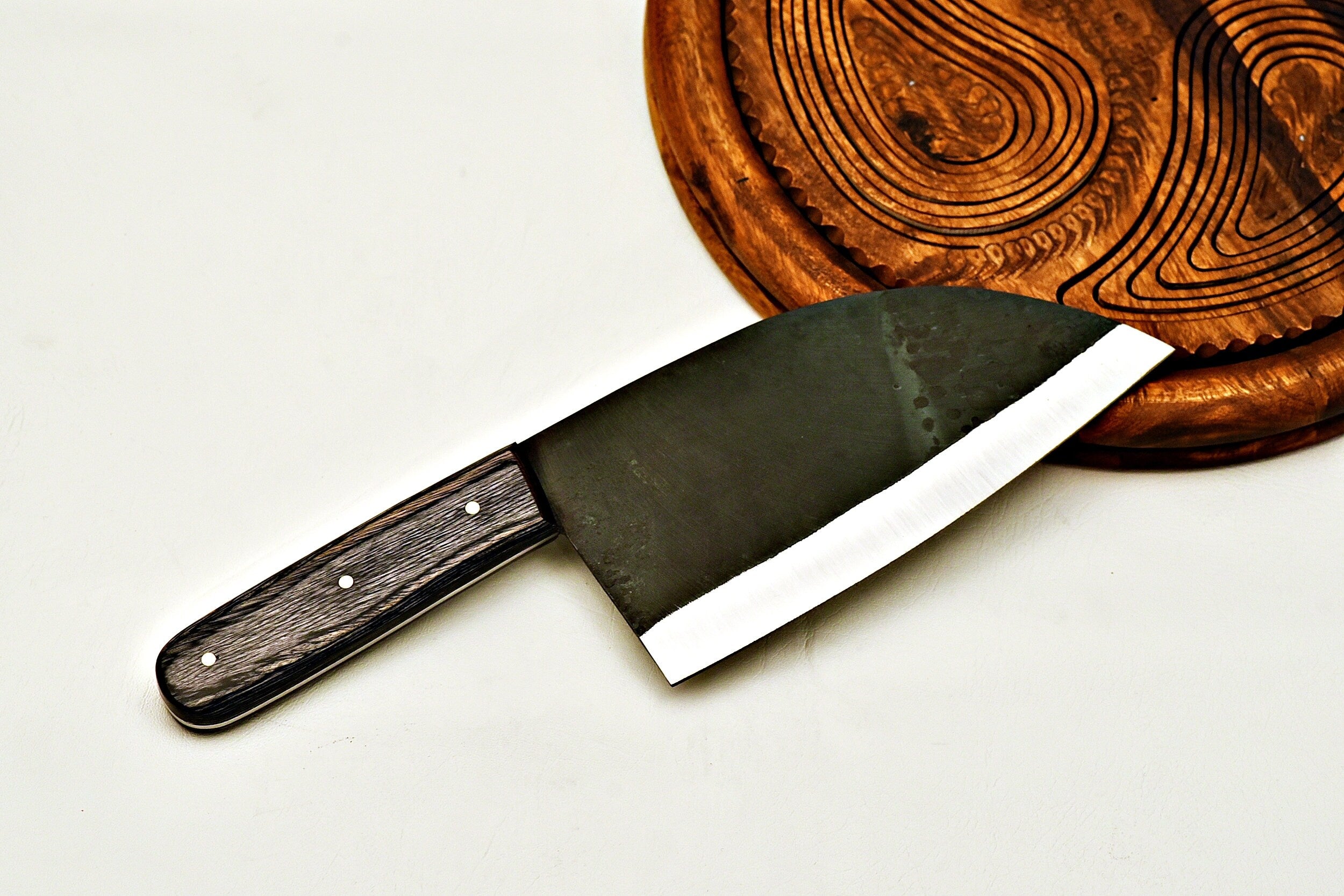 Handmade Cleaver Knife With Leather Sheath