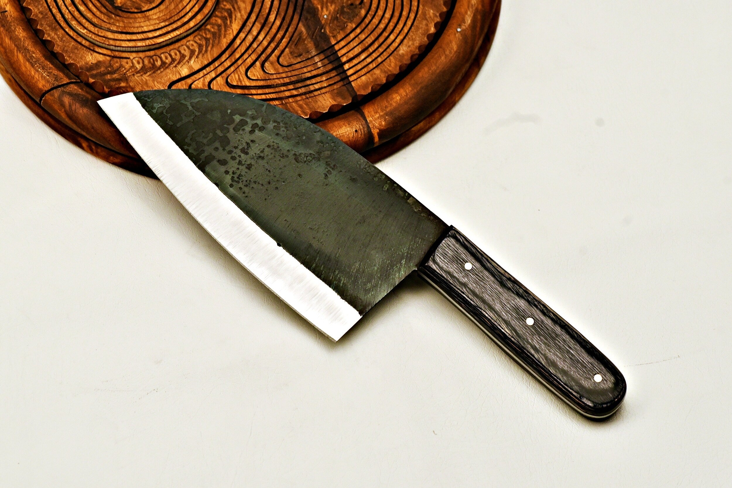 Handmade Cleaver Knife With Leather Sheath