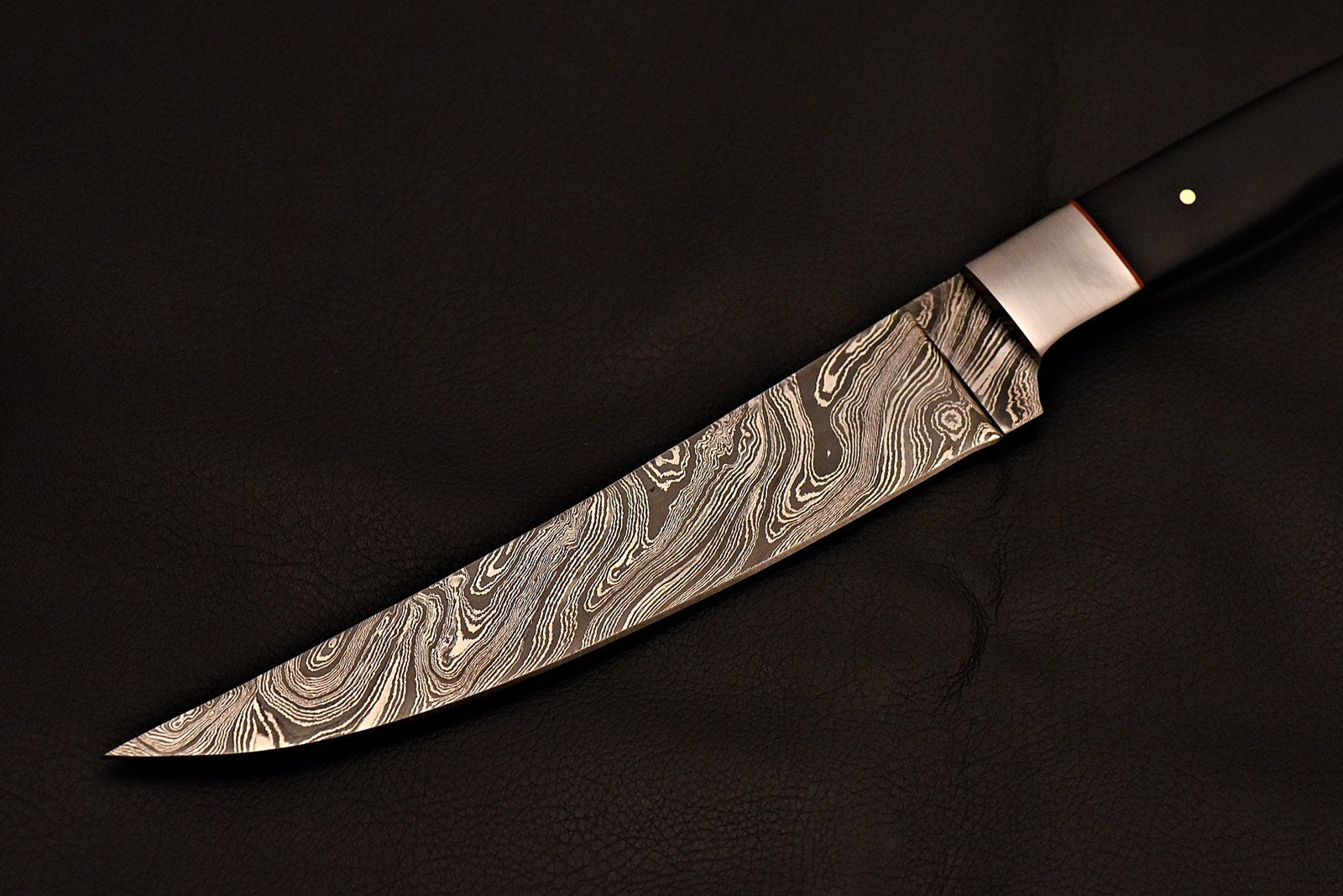 Handmade Damascus Chief Knife with Leather Sheath