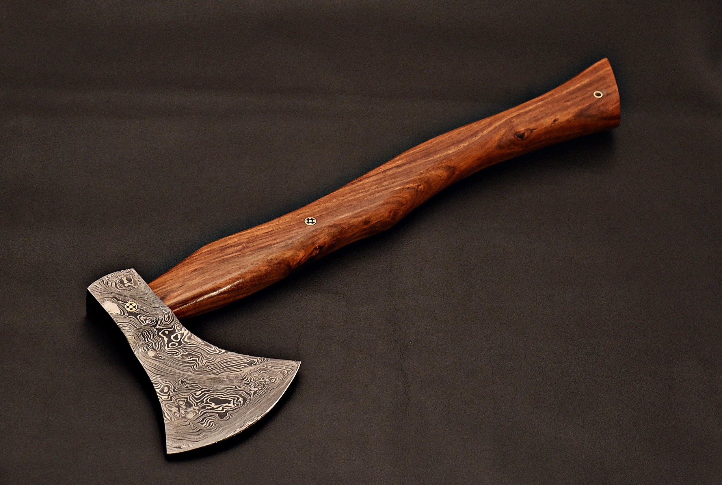 Handmade Damascus Steel Tomahawk / Hatchet Axe With Rose Wood
