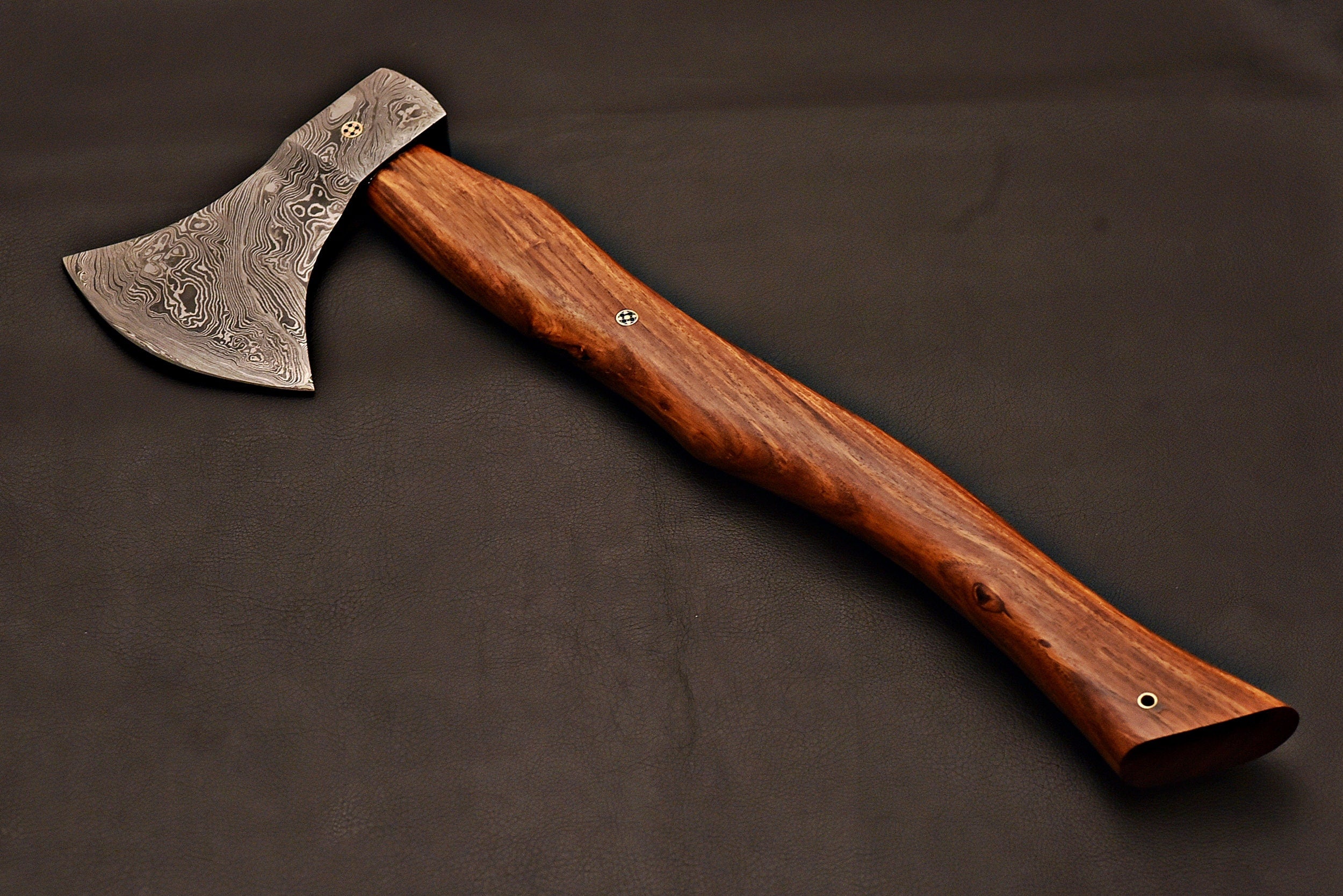 Handmade Damascus Steel Tomahawk / Hatchet Axe With Rose Wood