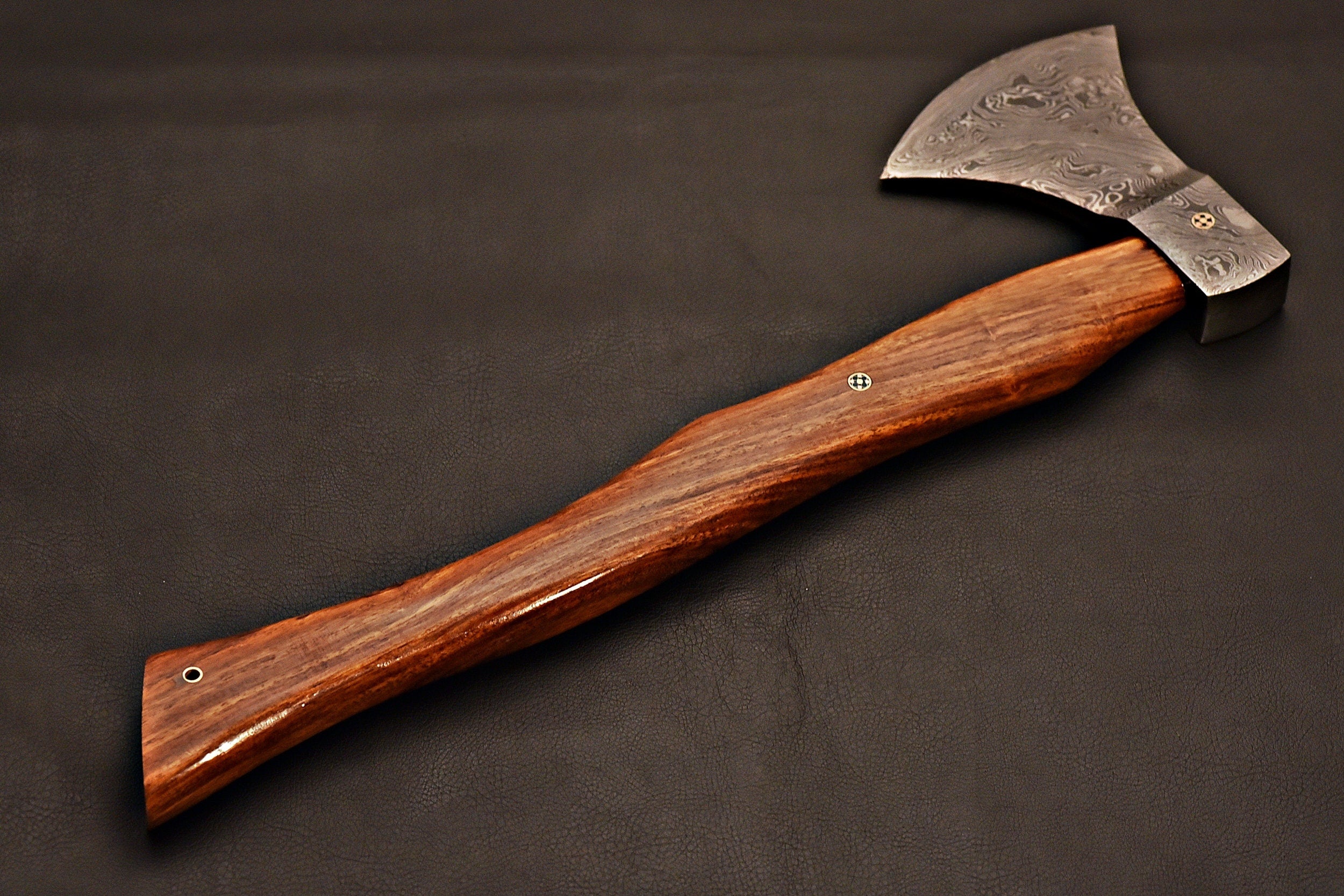 Handmade Damascus Steel Tomahawk / Hatchet Axe With Rose Wood