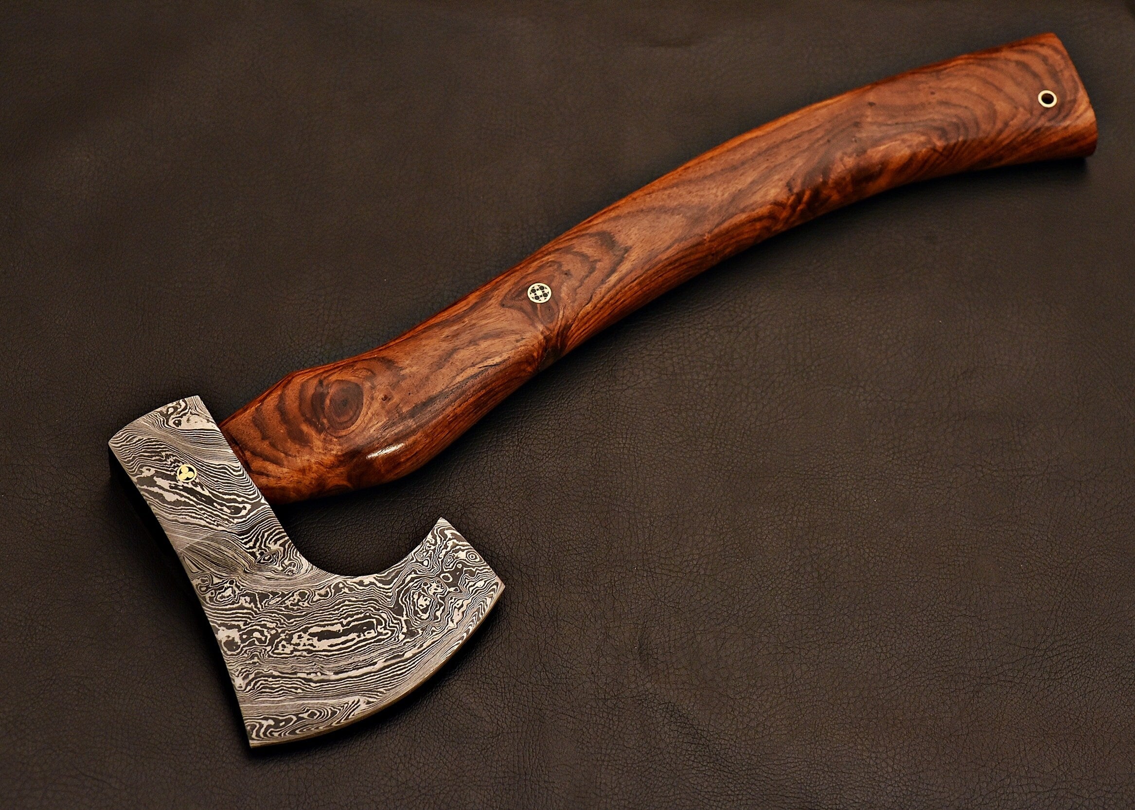 Handmade Damascus Steel Tomahawk/ Hatchet/ AS style Axe / Rose Wood