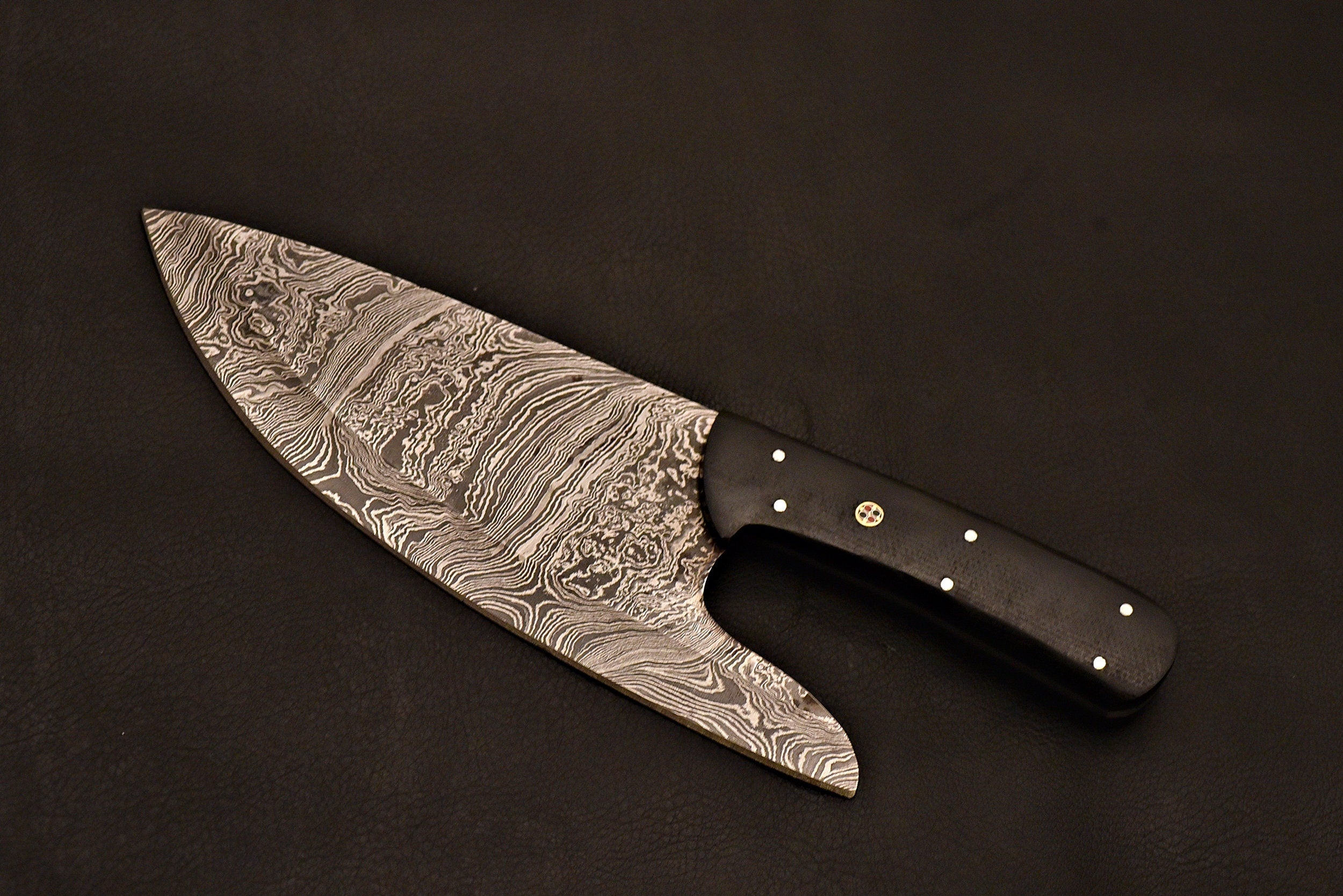 Handmade Damascus Cleaver Knife / Chef Knife / Everyday Carry Knife/ Christmas Special Gift / With Leather Sheath