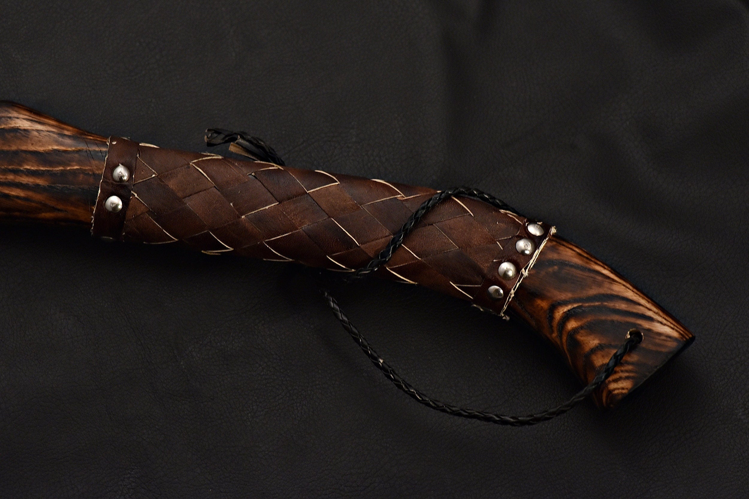 Xmas Special Gift Handmade Axe and Tracker Knife / Tomahawk / Hatchet / Knife / Axe with Ash Wood with Torch