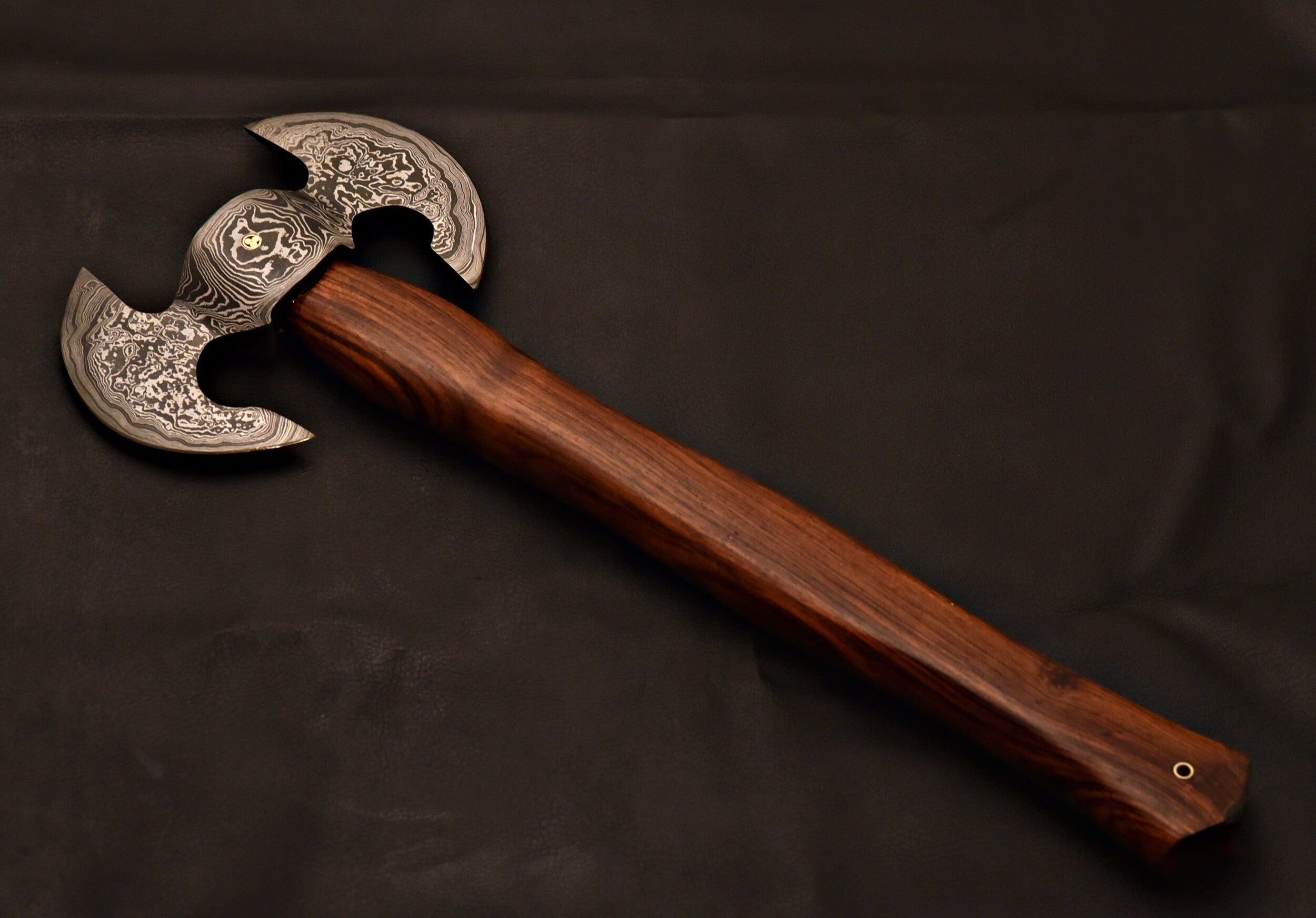 Handmade Damascus Steel Tomahawk / Hatchet / Double Edge Axe / Axe with Rose Wood