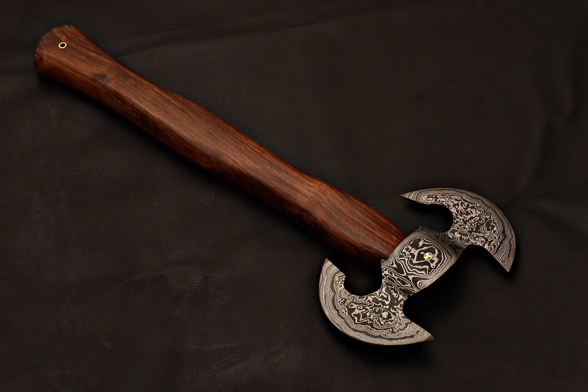 Handmade Damascus Steel Tomahawk / Hatchet / Double Edge Axe / Axe with Rose Wood