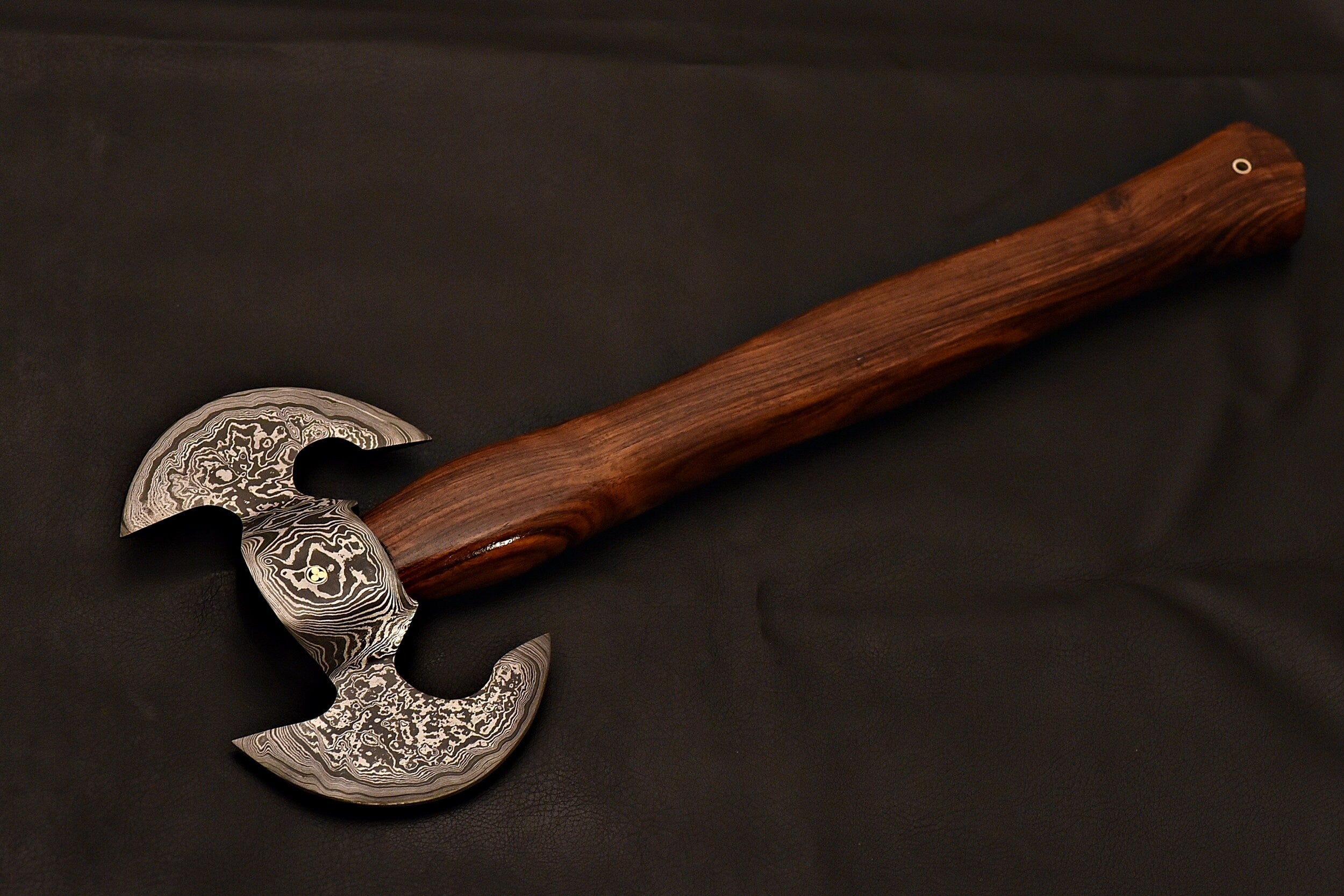 Handmade Damascus Steel Tomahawk / Hatchet / Double Edge Axe / Axe with Rose Wood
