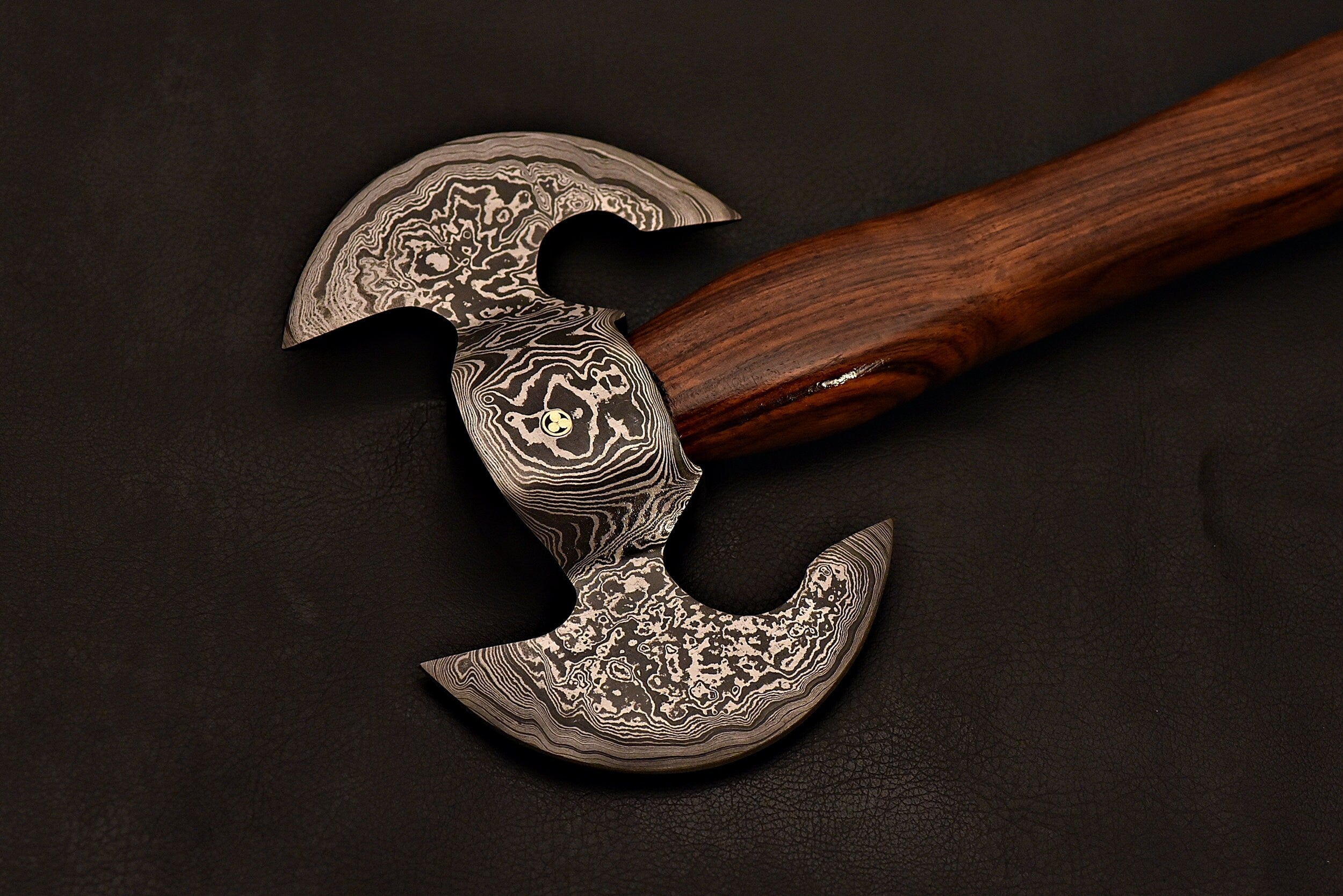 Handmade Damascus Steel Tomahawk / Hatchet / Double Edge Axe / Axe with Rose Wood