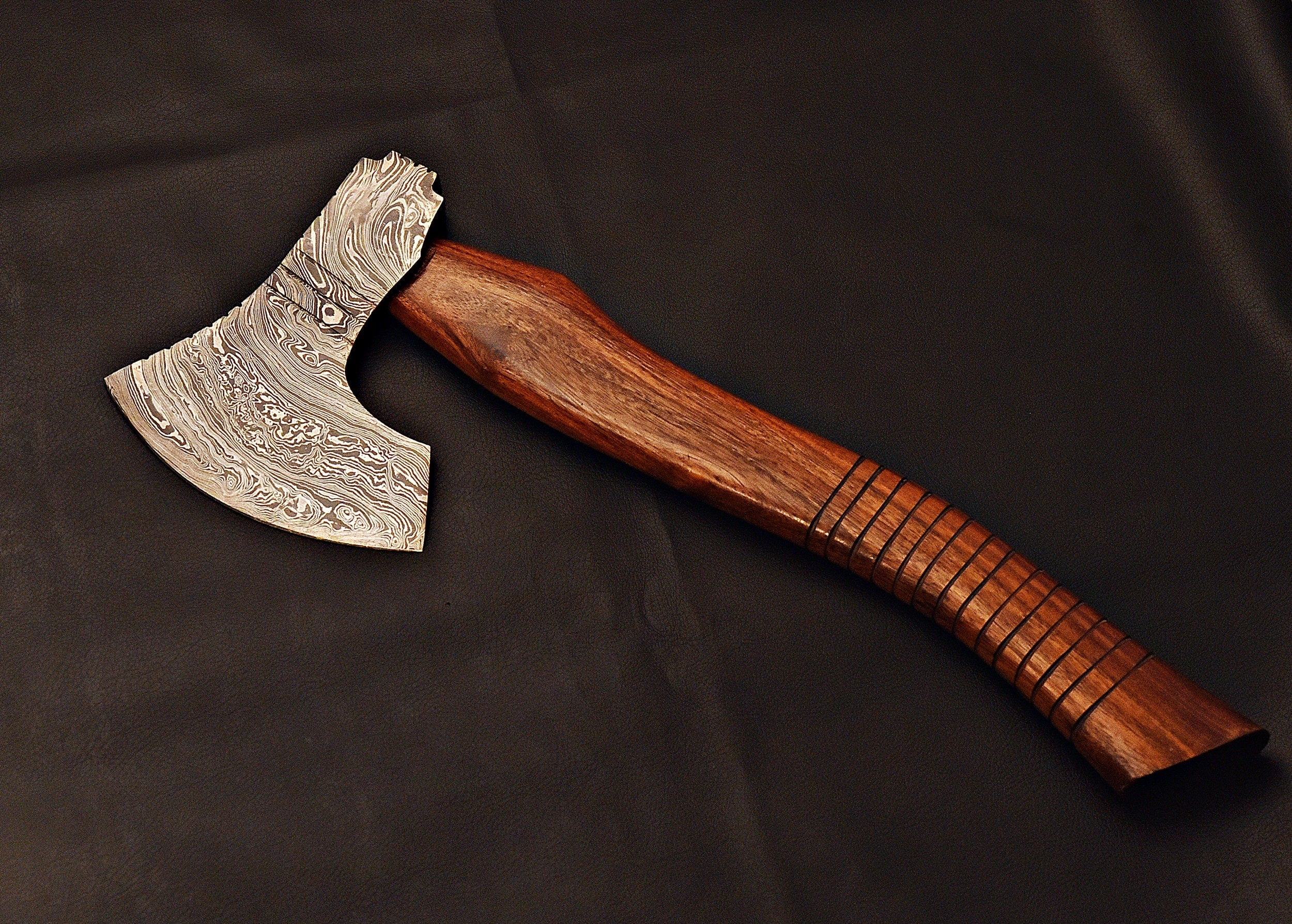 Handmade Damascus Steel SK Aaro Axe/ Tomahawk / Hatchet / Axe With Rose Wood