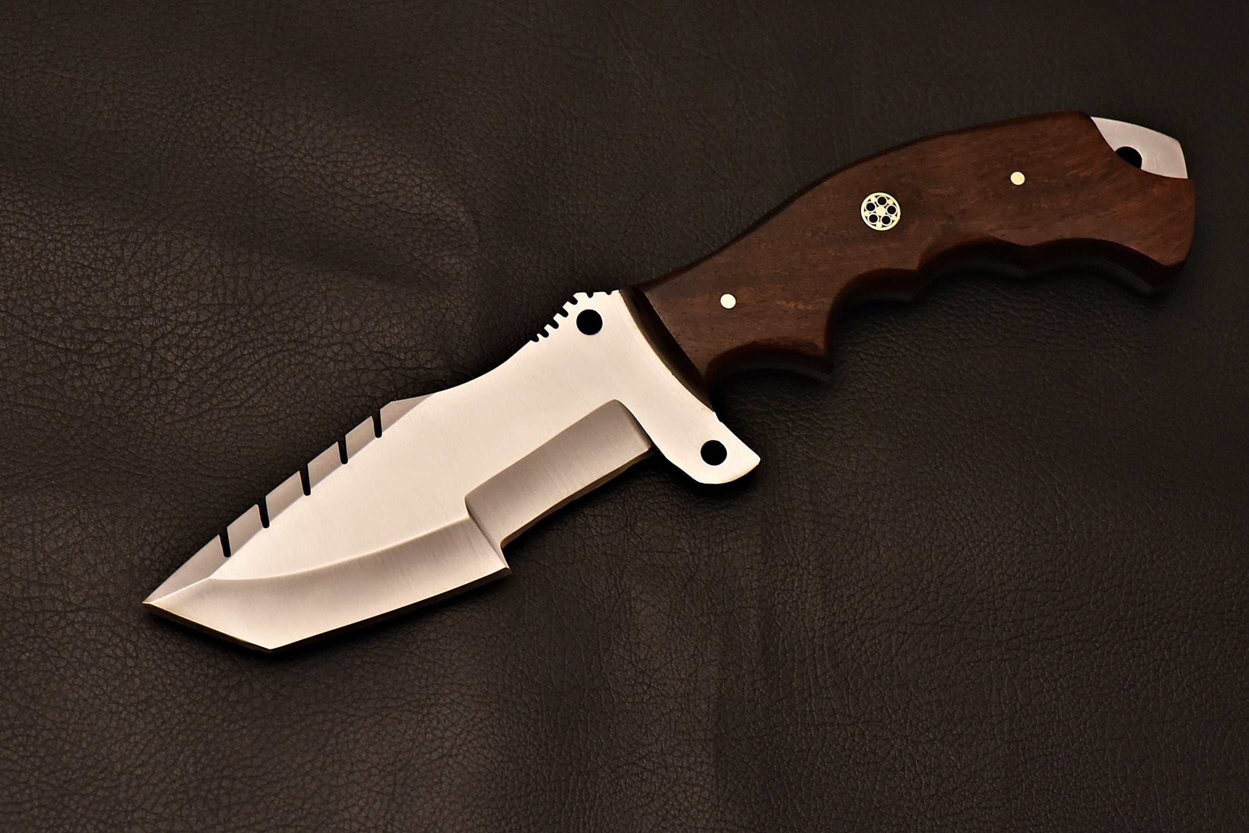 Handmade Tracker Knife D2 Steel With Rose Wood Handle