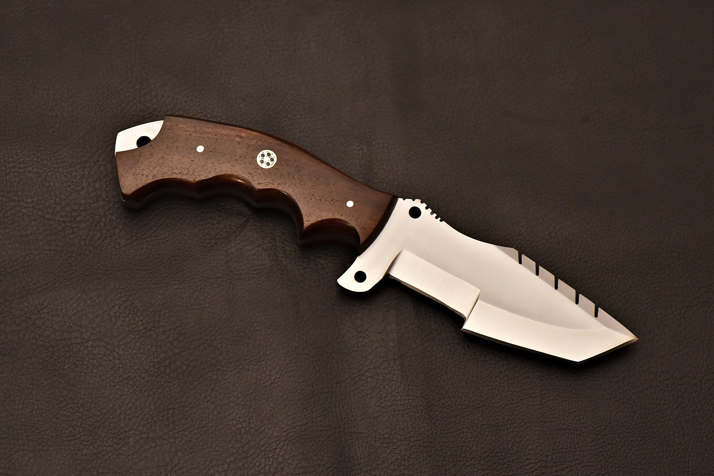Handmade Tracker Knife D2 Steel With Rose Wood Handle