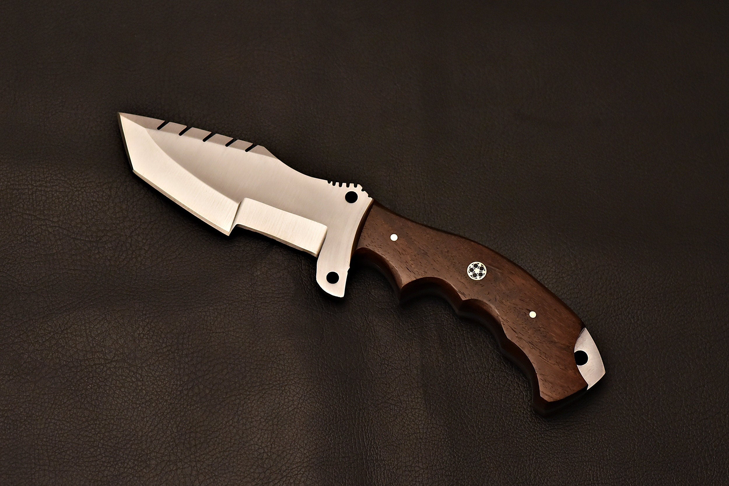 Handmade Tracker Knife D2 Steel With Rose Wood Handle