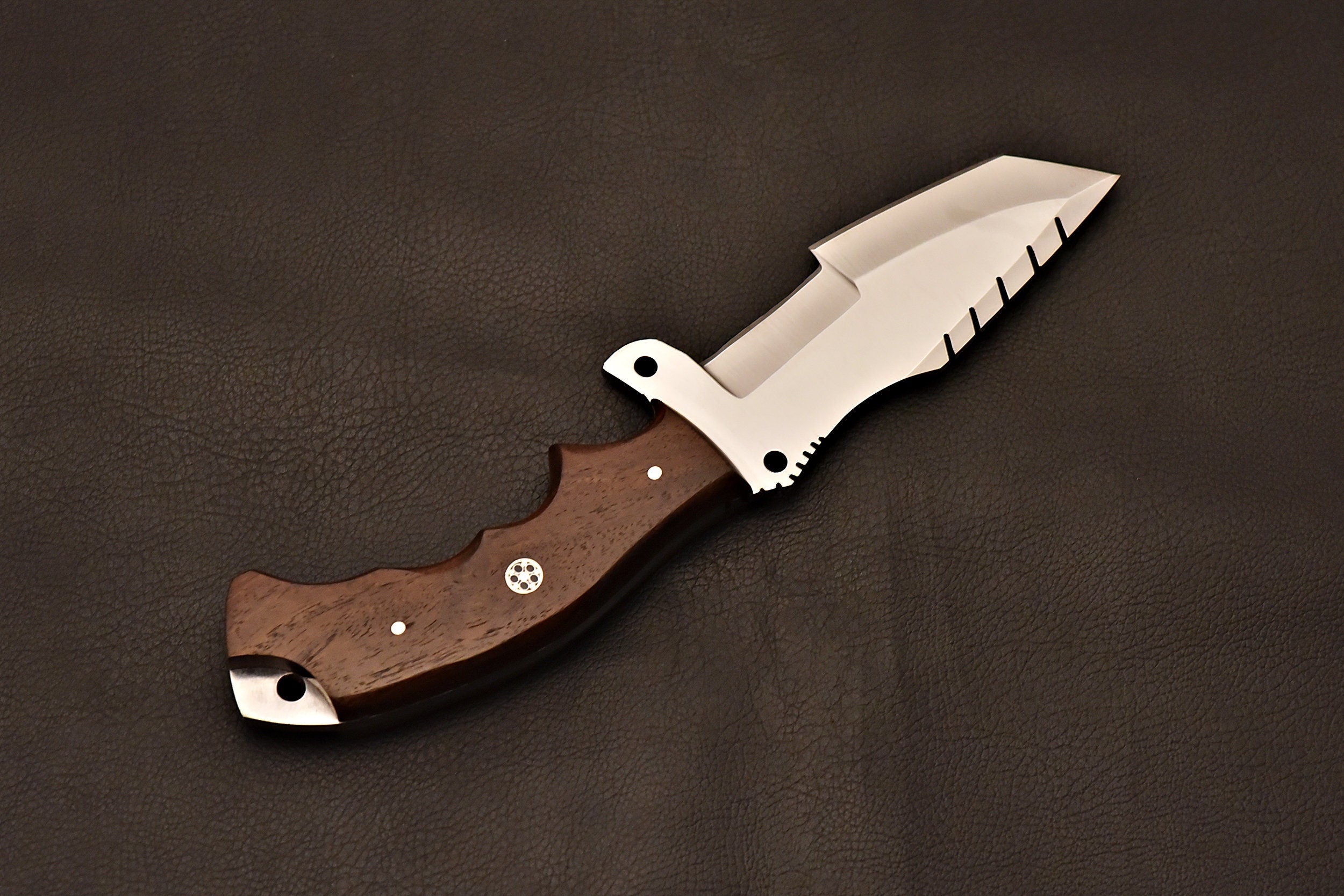 Handmade Tracker Knife D2 Steel With Rose Wood Handle