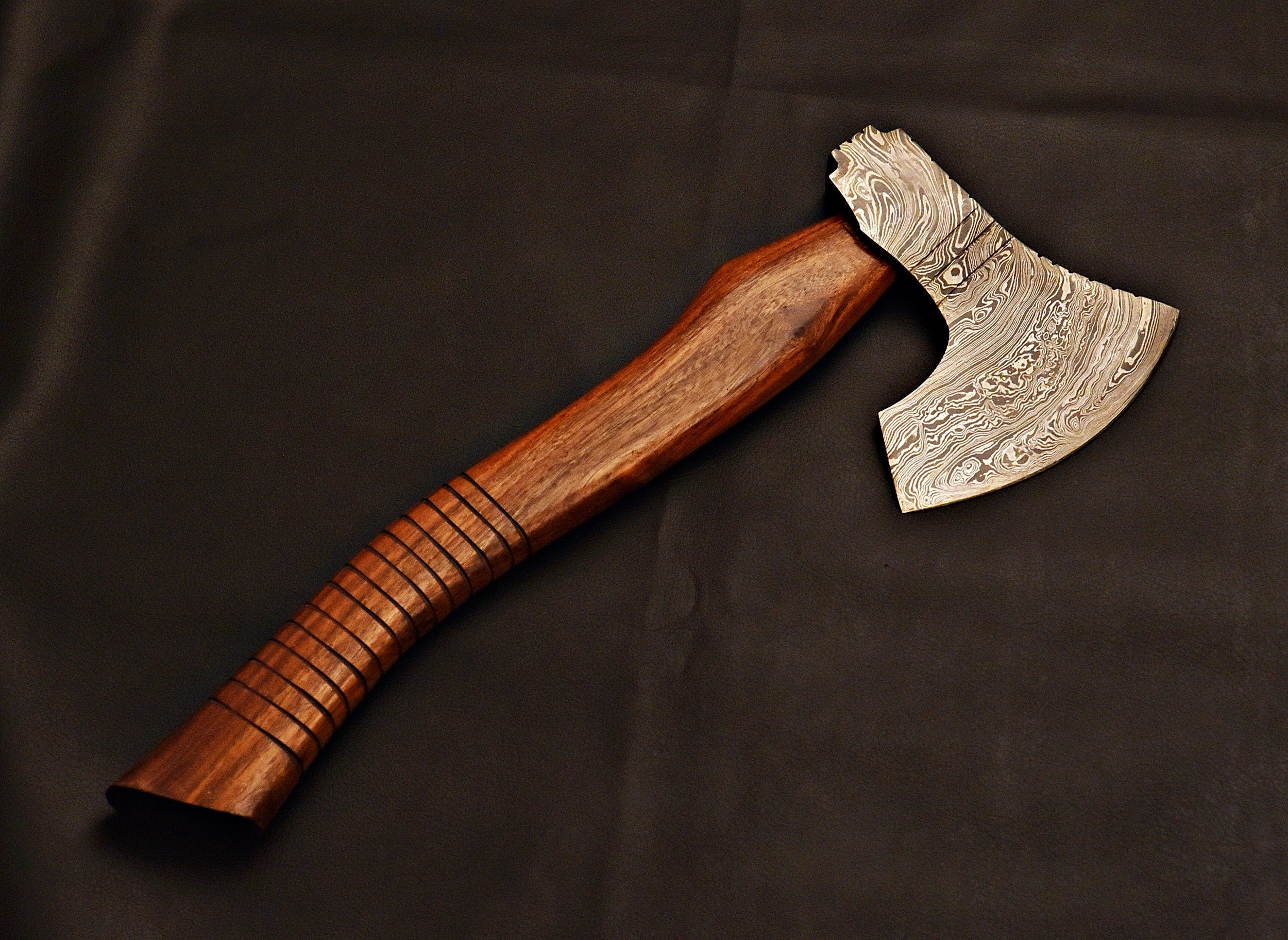Handmade Damascus Steel SK Aaro Axe/ Tomahawk / Hatchet / Axe With Rose Wood