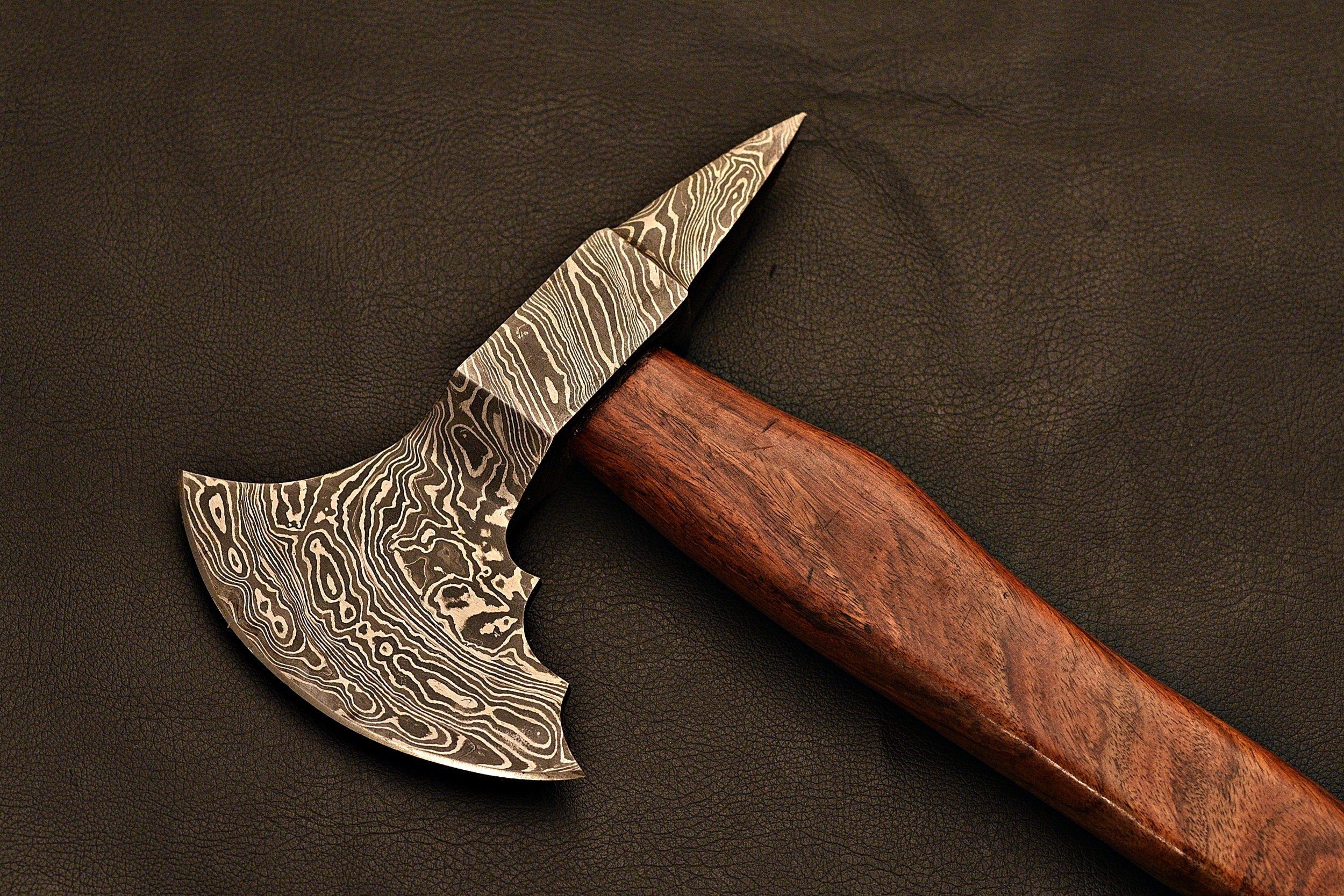 Handmade Damascus Steel Tomahawk / Hatchet / Viking / HT Axe with Rose Wood