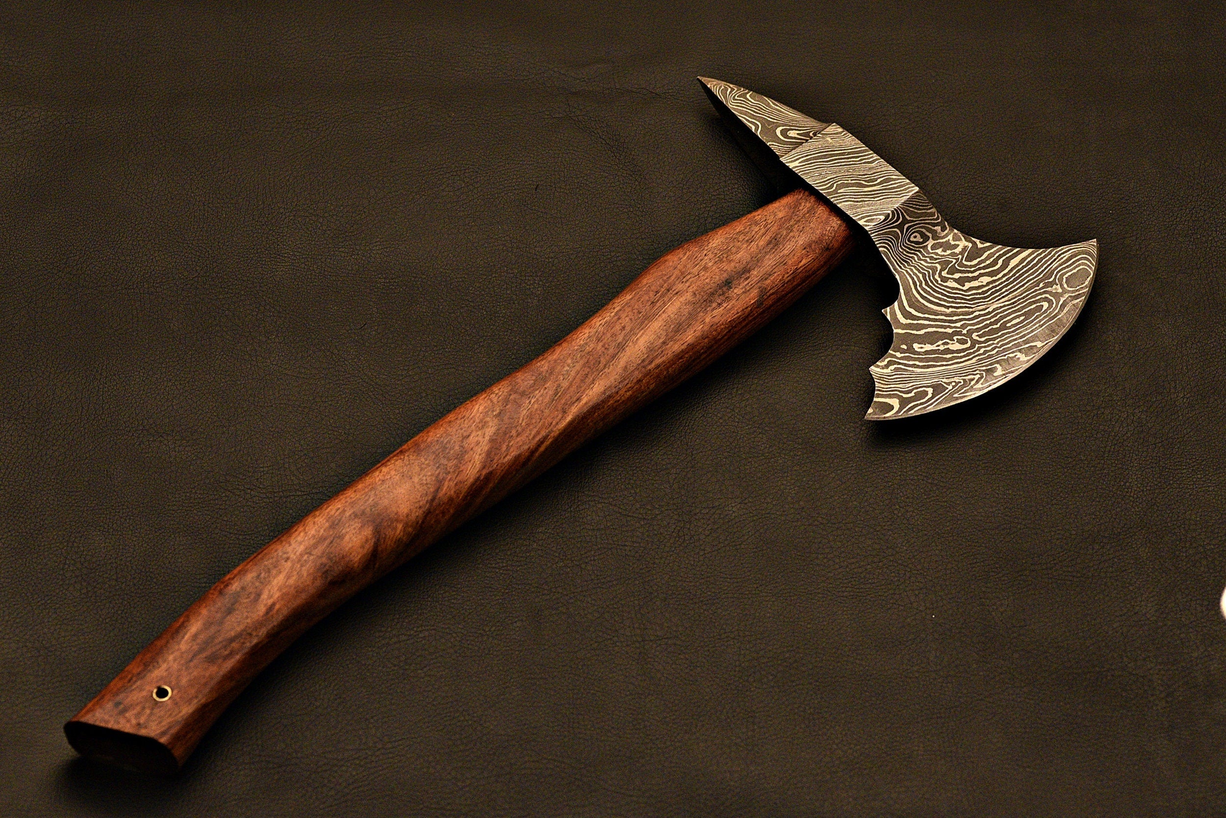 Handmade Damascus Steel Tomahawk / Hatchet / Viking / HT Axe with Rose Wood