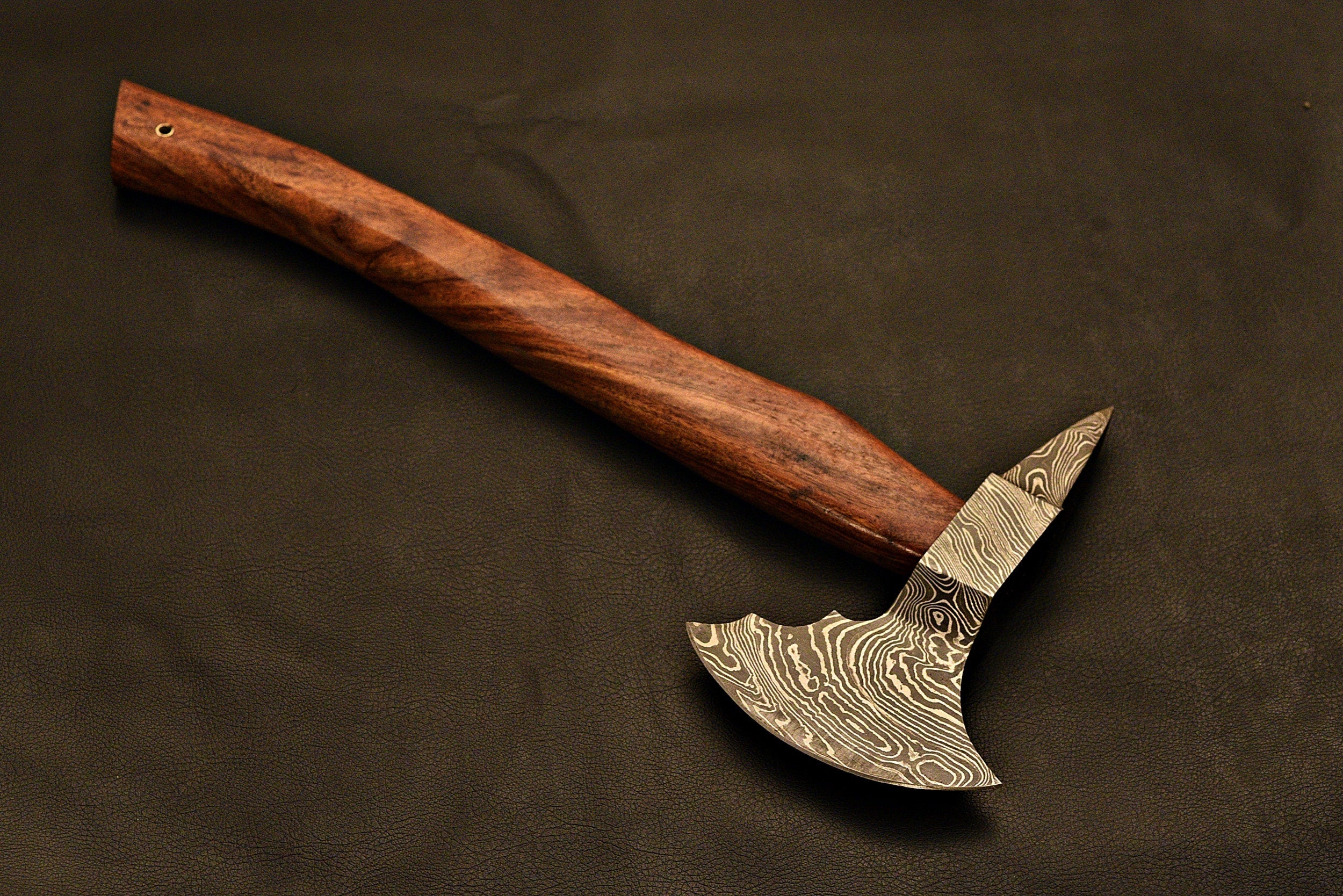 Handmade Damascus Steel Tomahawk / Hatchet / Viking / HT Axe with Rose Wood
