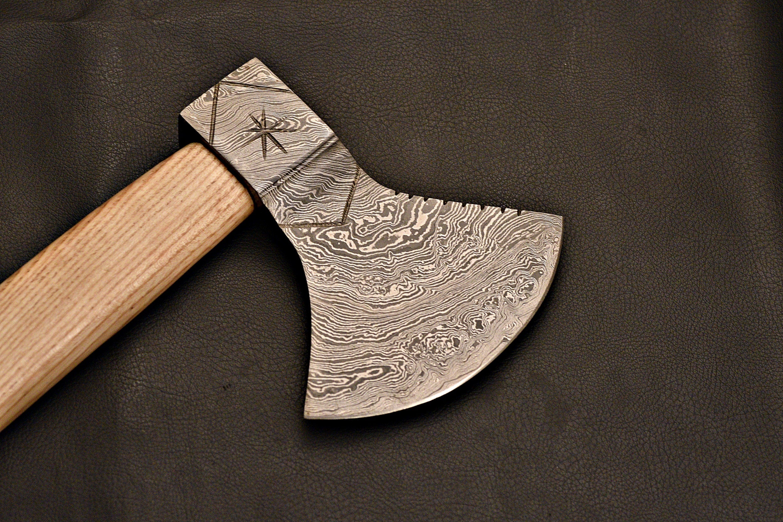 Handmade Damascus Steel Tomahawk / Hatchet / Viking Axe / HT Axe / With Ash Wood