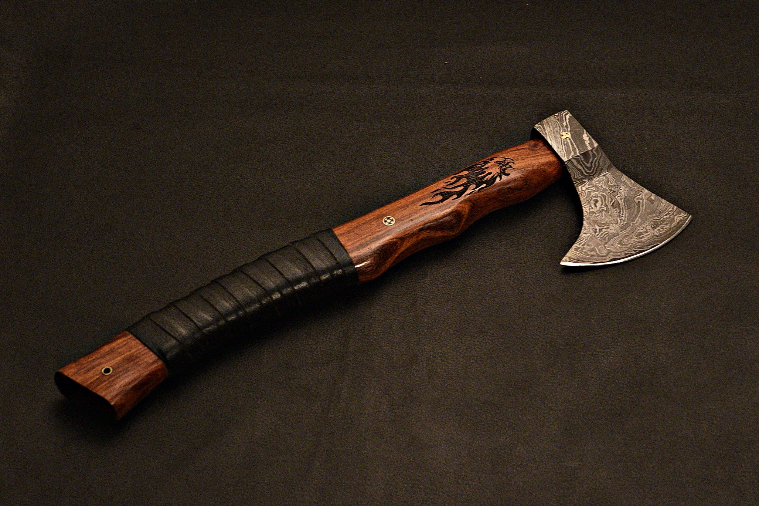 Handmade Damascus Steel Tomahawk / Axe / HS Axe / Hatchet / Axe With Rose Wood