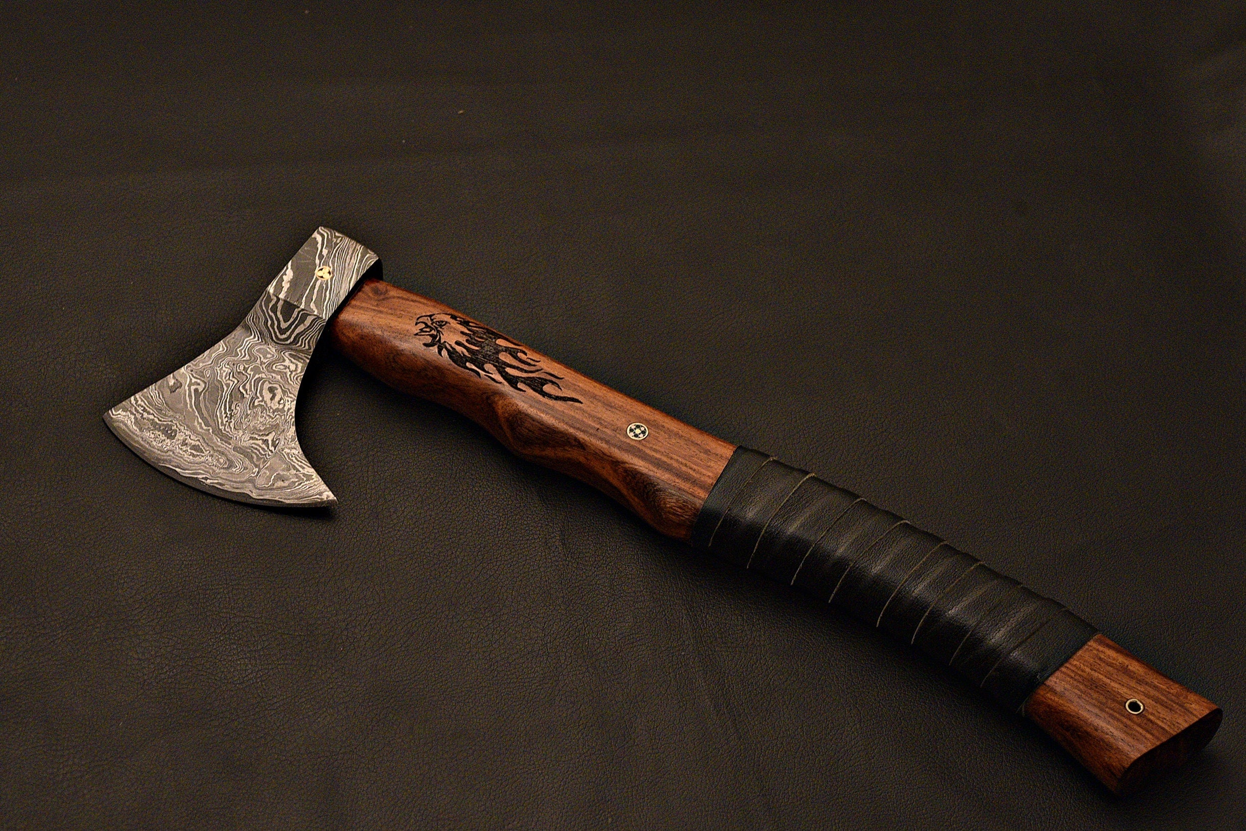Handmade Damascus Steel Tomahawk / Axe / HS Axe / Hatchet / Axe With Rose Wood