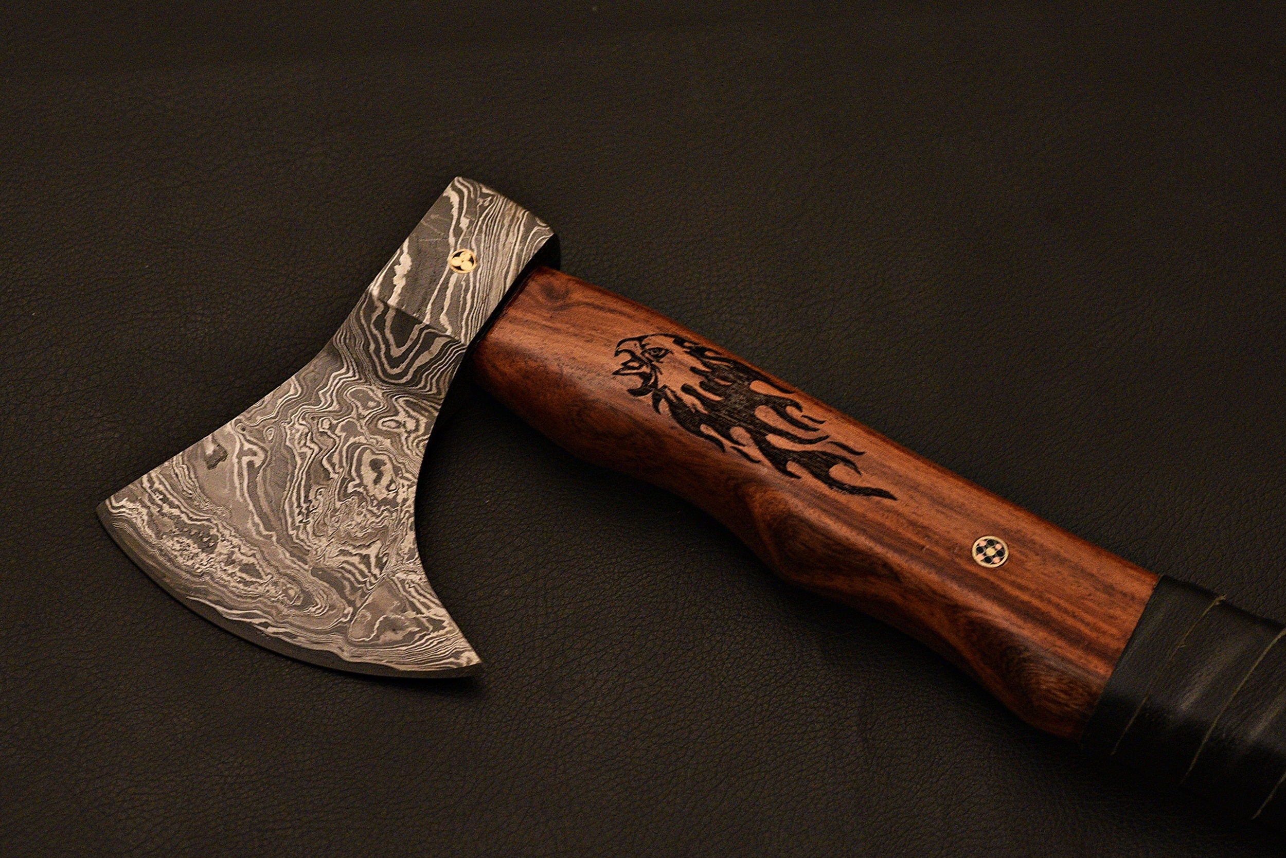 Handmade Damascus Steel Tomahawk / Axe / HS Axe / Hatchet / Axe With Rose Wood