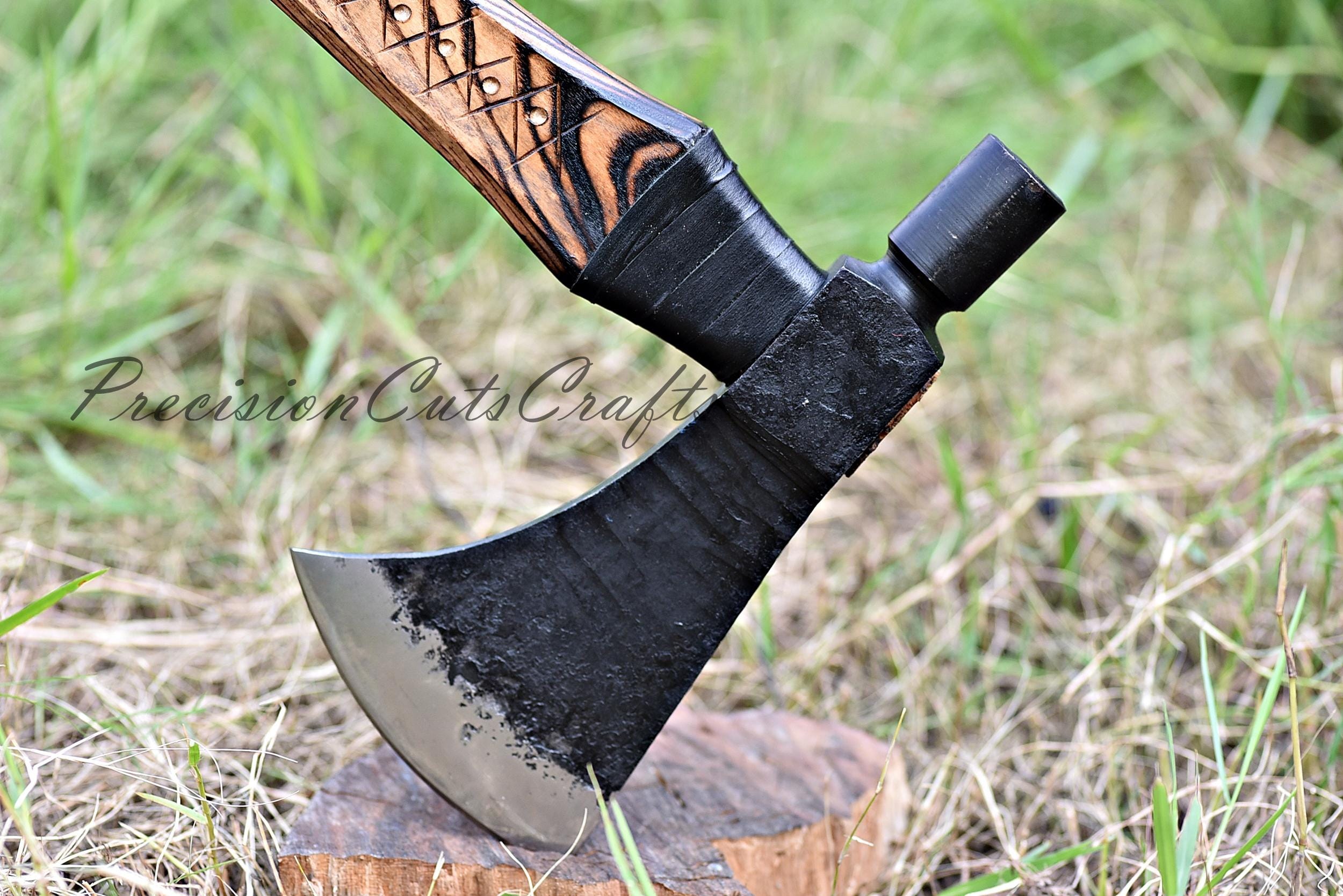 Viking Forged Axe, SK Axe - Dark Frog Axe, Personalized Hatchet, Tomahawk, Bearded Axe, Battle Axe, Everyday Carry Axe