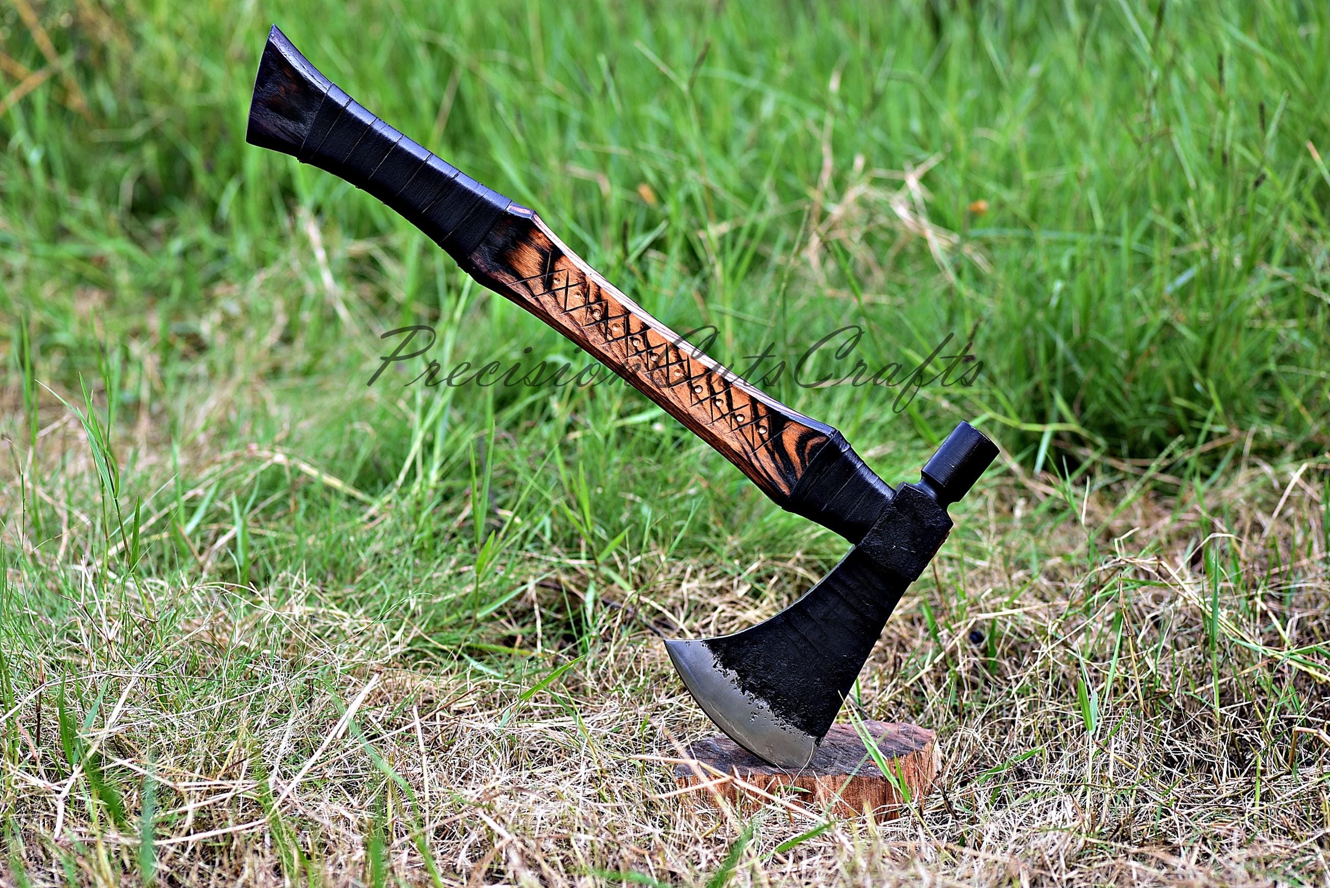 Viking Forged Axe, SK Axe - Dark Frog Axe, Personalized Hatchet, Tomahawk, Bearded Axe, Battle Axe, Everyday Carry Axe