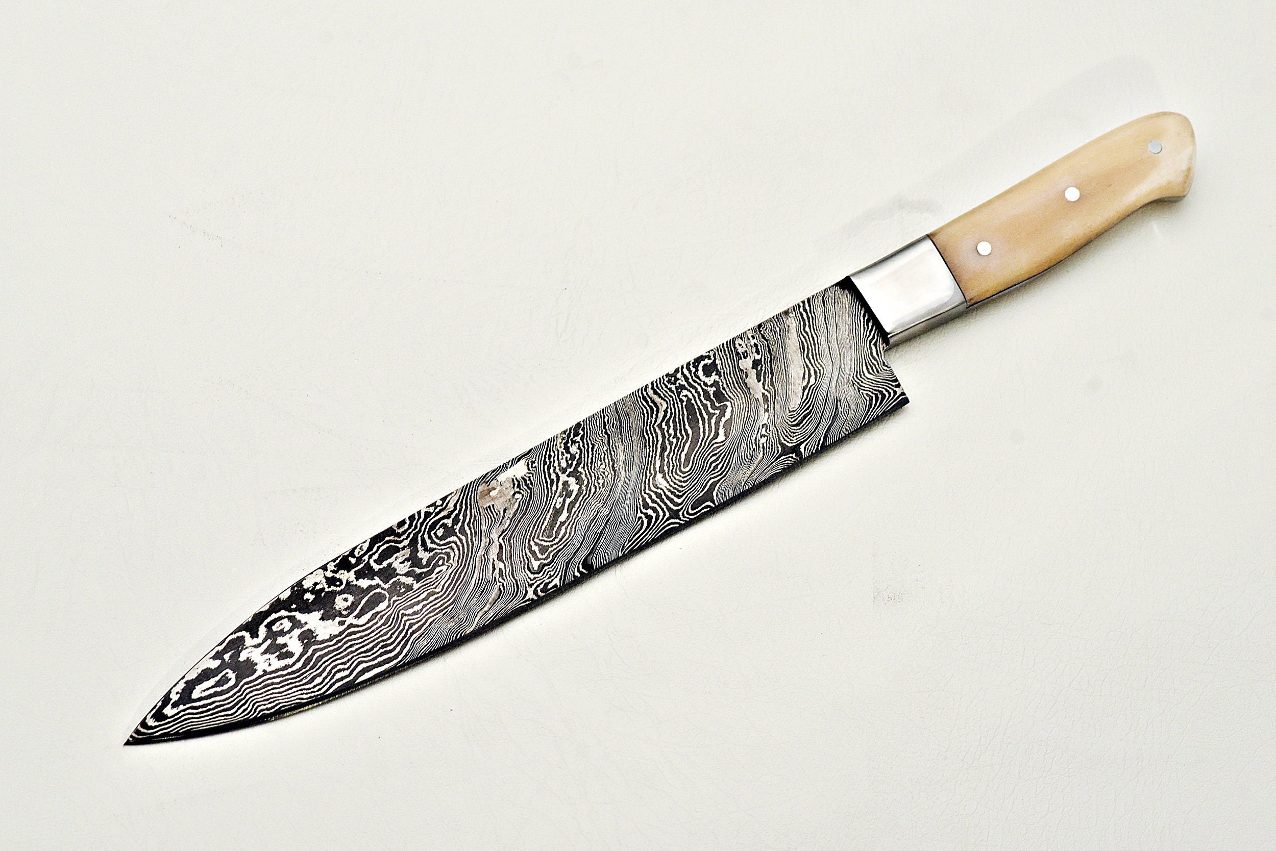 Handmade Damascus Chef Knife / Kitchen Knife / Dining Knife / Knife Set / Roll Bag